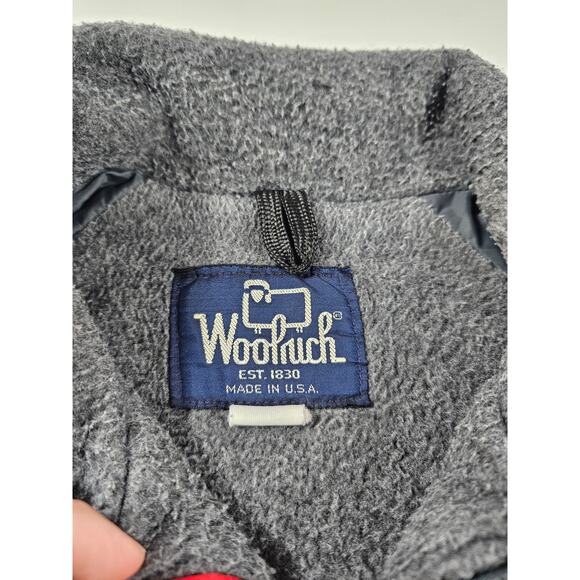Woolrich Vintage Coat Nylon Fleece Lined Red Jacket Made in USA Size Large L ^ - Picture 4 of 6